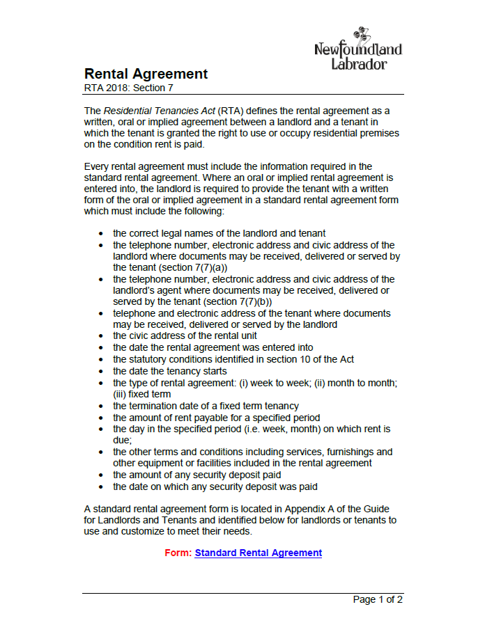 Rental agreements renting in nl